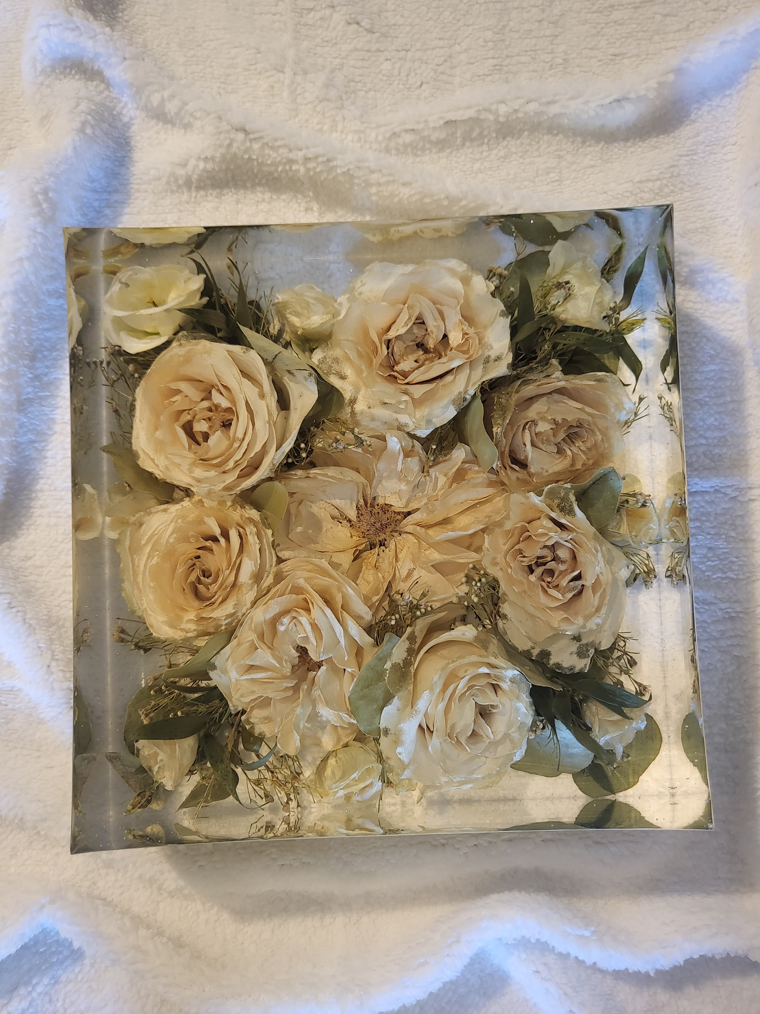 Cream rose display block