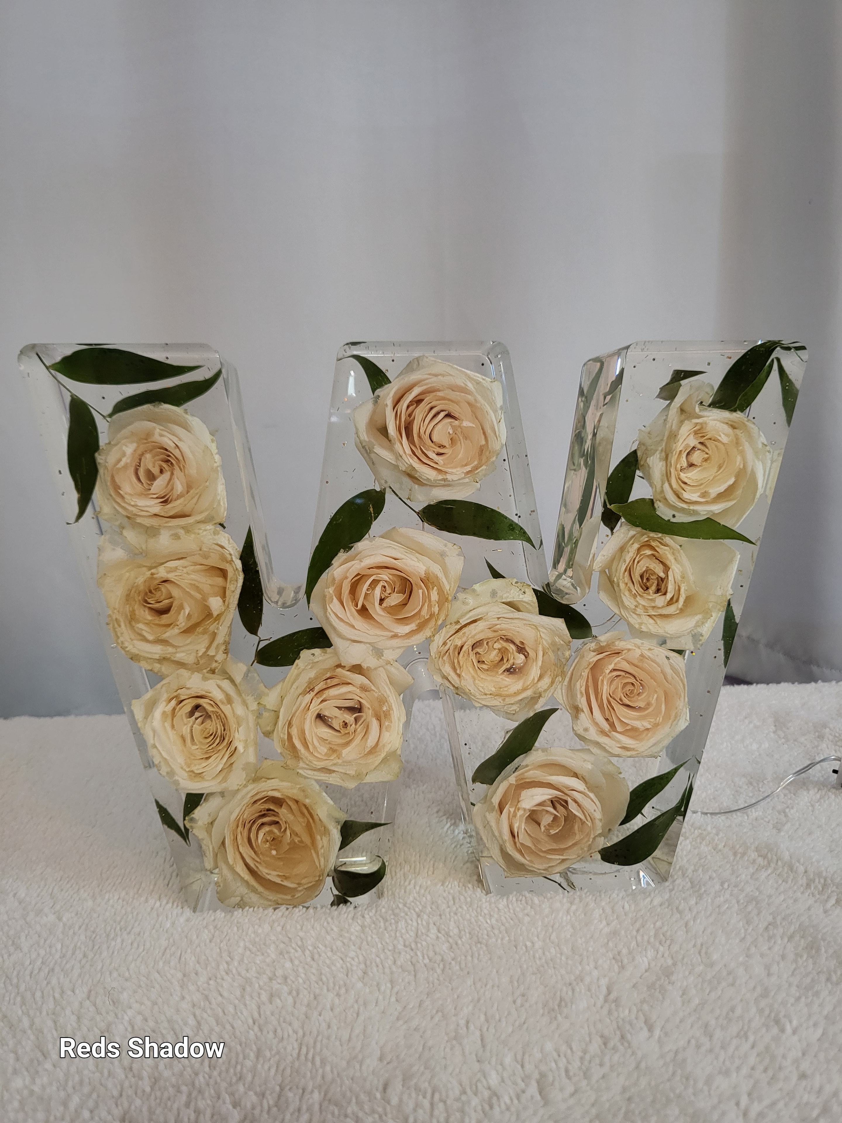 Cream rose letter